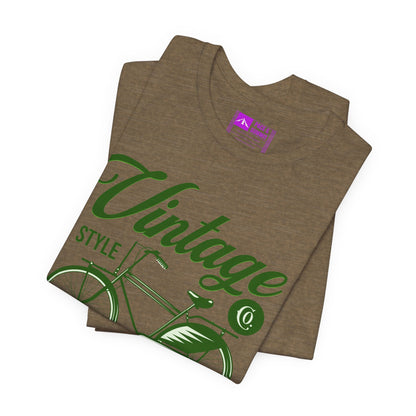 Military Green | 'On The Bike' Vintage Style Retro Bicycle Tee