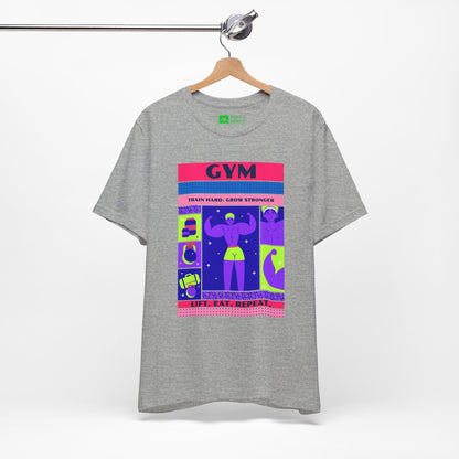 Gray | 'Train Hard' Poster-Art Gym Culture Tee 