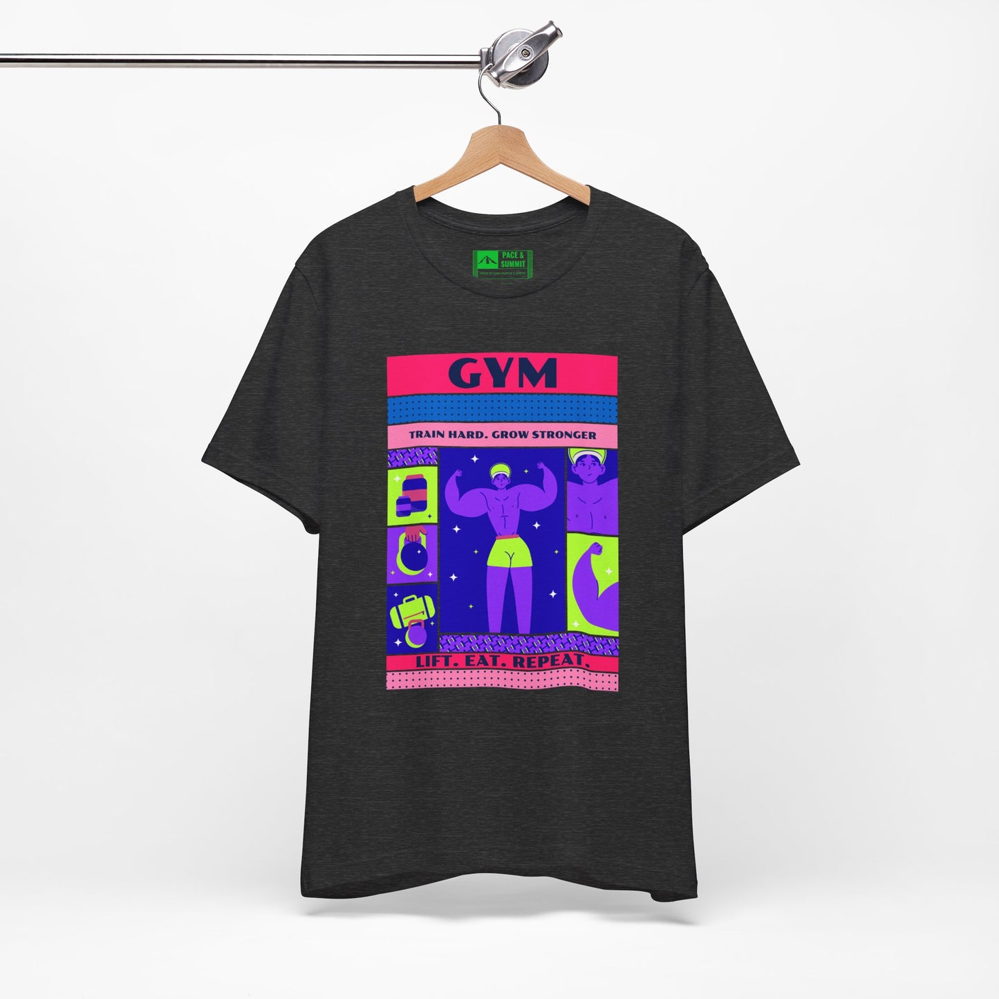 Heather Dark Gray | 'Train Hard' Poster-Art Gym Culture Tee 