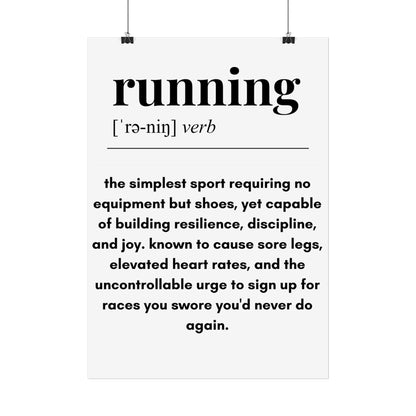 16".5 x 23.4 " (A2) | 'Running Definition' Minimalist Motivational Wall Art Poster