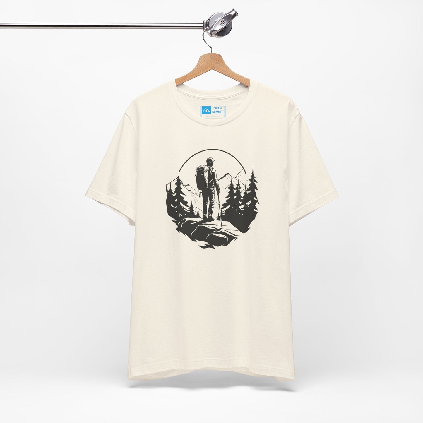 Natural | 'Summit Path' Minimalist Mountain Fashion Tee