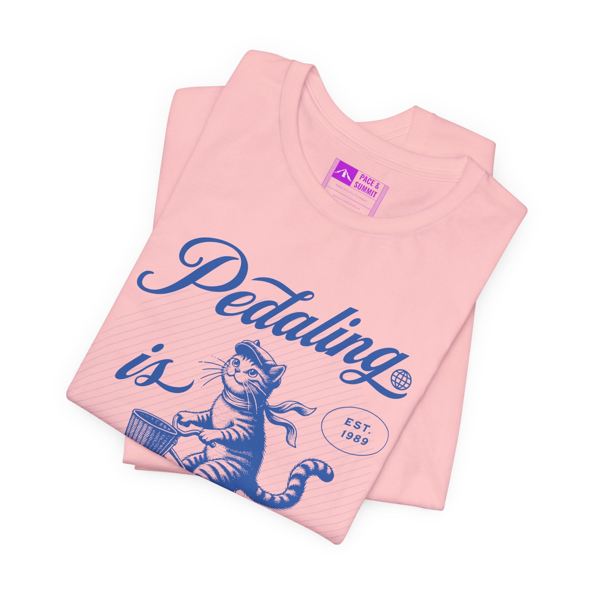Pink | 'Pedaling Is Purr-sonal' Cat Cycling Graphic Tee
