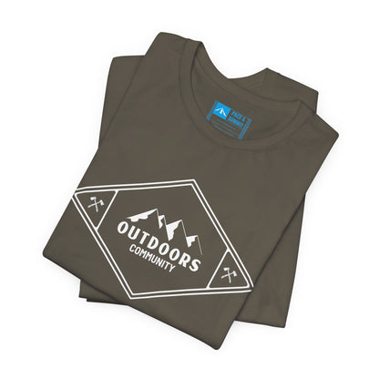 Military Green | 'Outdoors Community' Mountain Badge Graphic Tee
