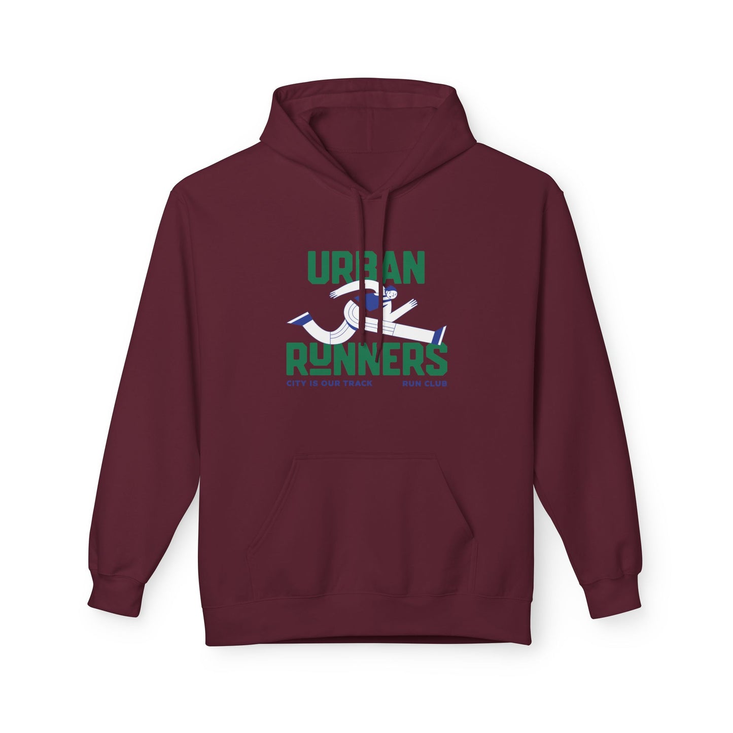 Maroon | 'Urban Runners' City Track Running Crew Hoodie