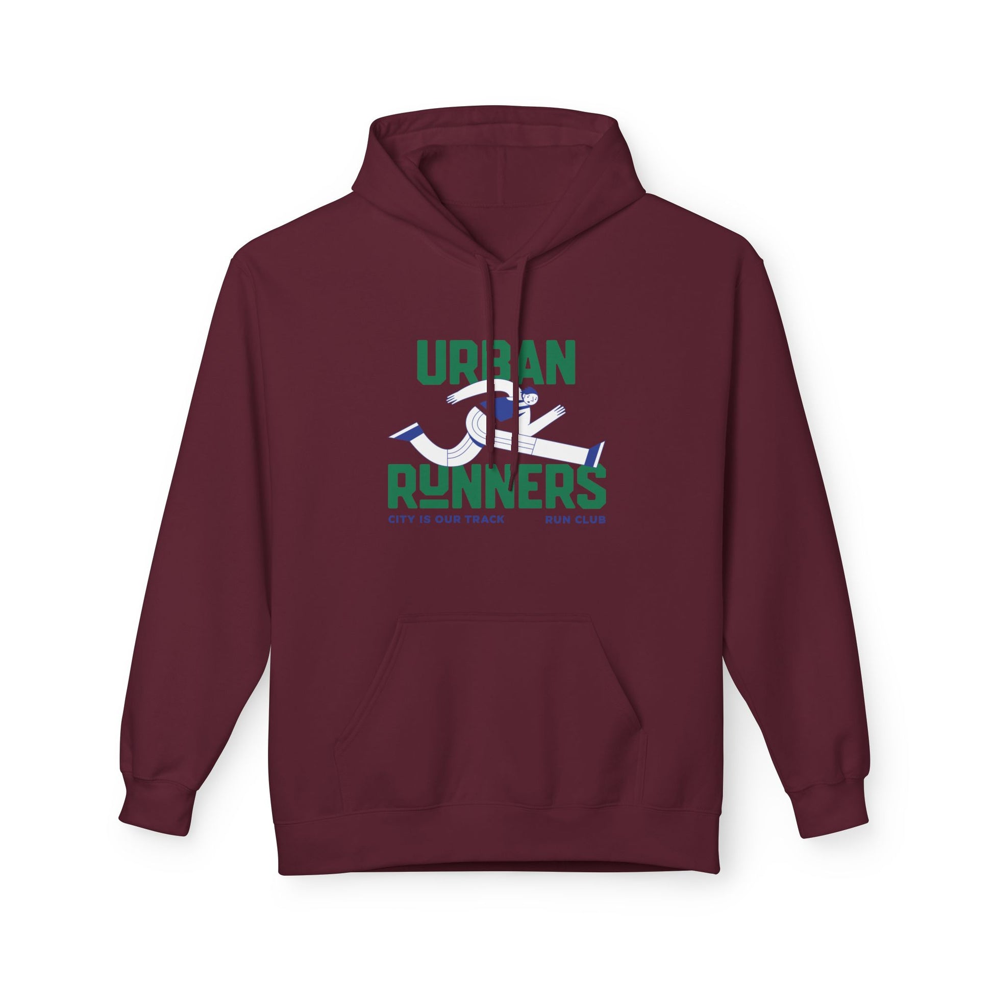 Maroon | 'Urban Runners' City Track Running Crew Hoodie