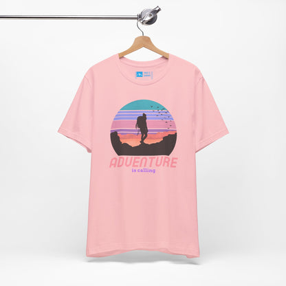 Pink | 'Adventure Is Calling' Retro Hiker Graphic Fashion Tee