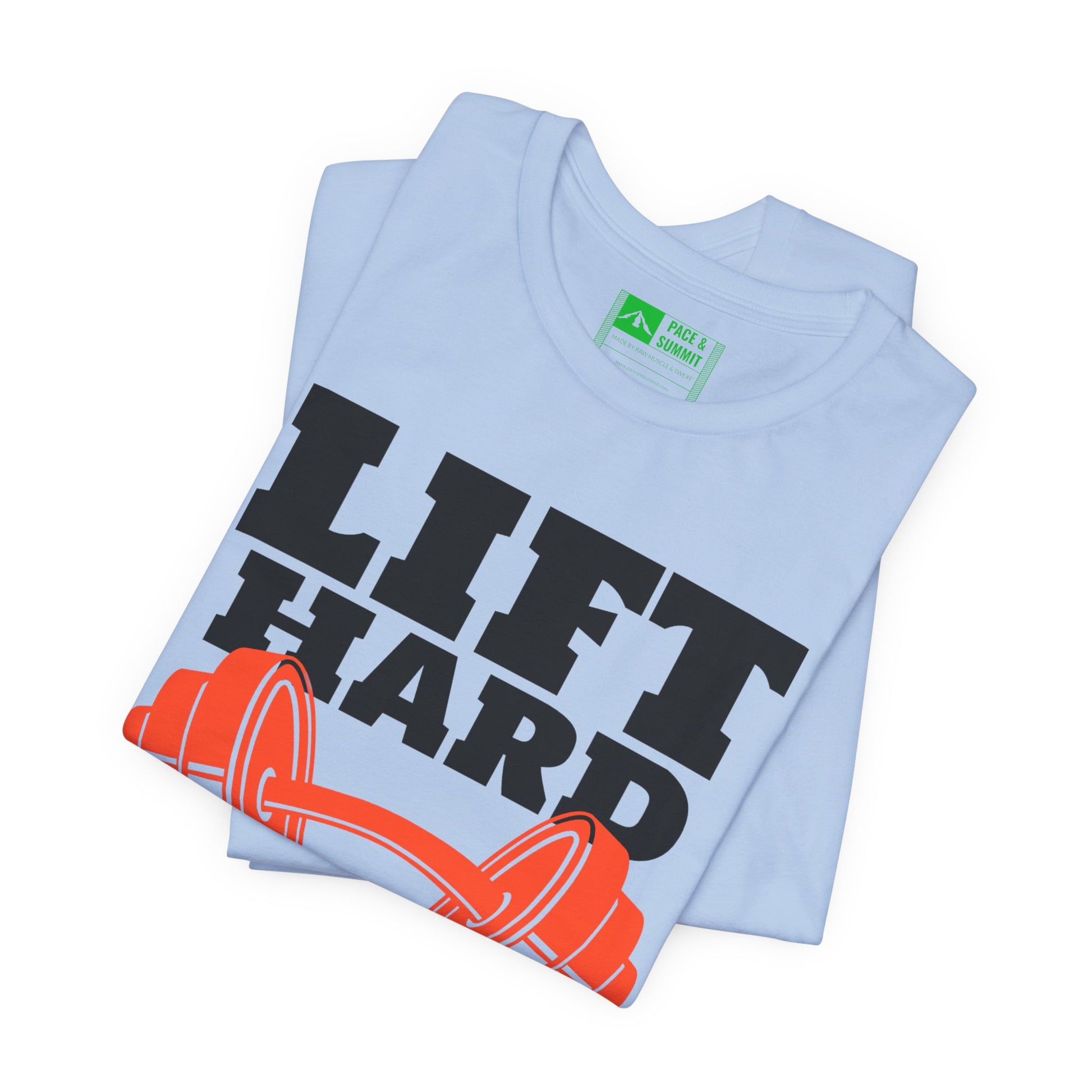 Tropical Blue | 'Lift Hard Train Hard' Weightlifting Gym T-Shirt