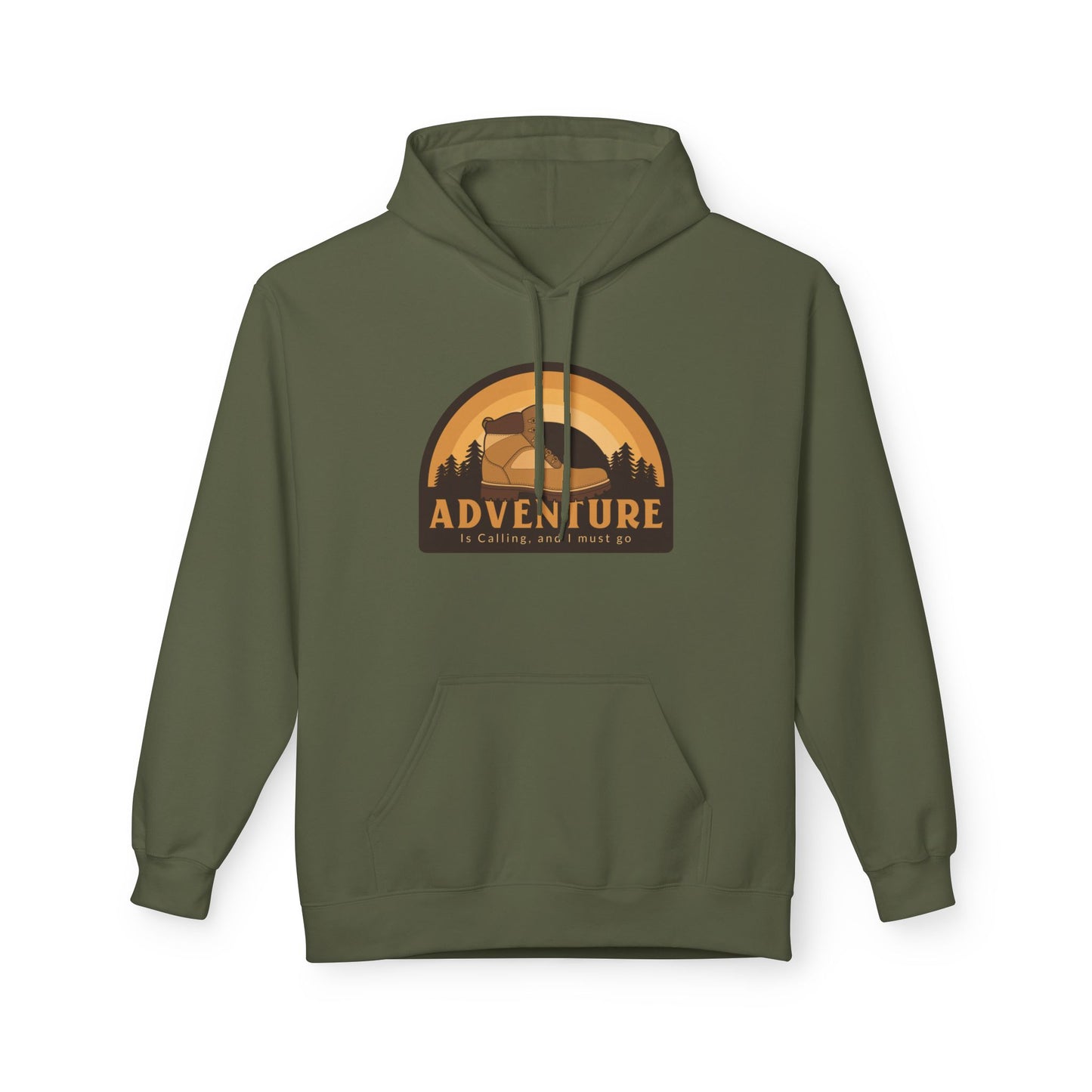 Military Green | Adventure Patch' Vintage Outdoor Aesthetic Hoodie