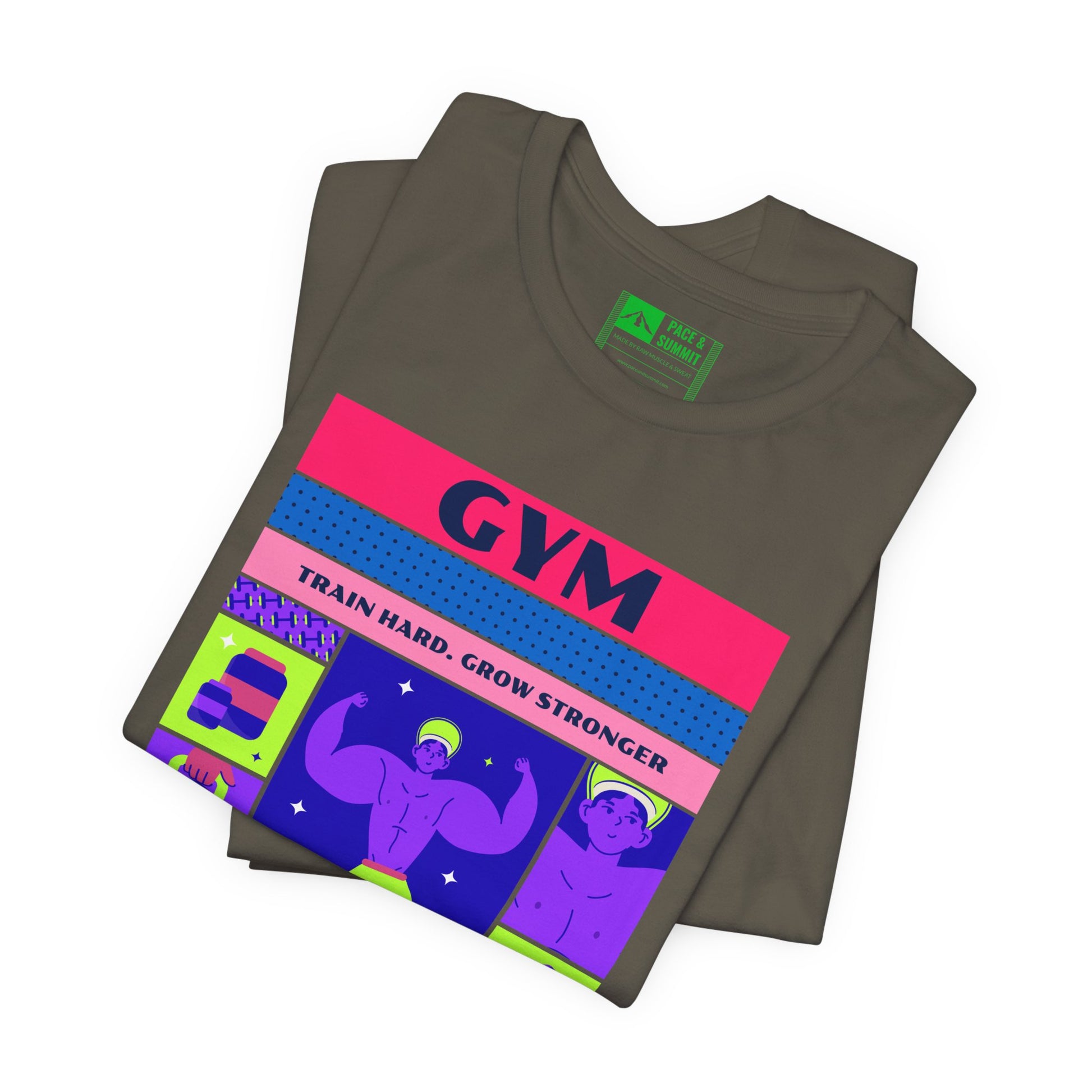 Military Green | 'Train Hard' Poster-Art Gym Culture Tee 