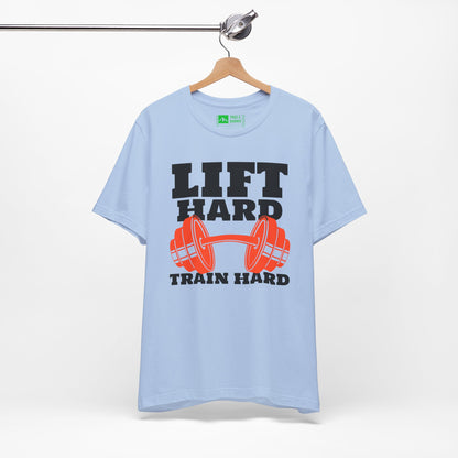 Tropical Blue | 'Lift Hard Train Hard' Weightlifting Gym T-Shirt