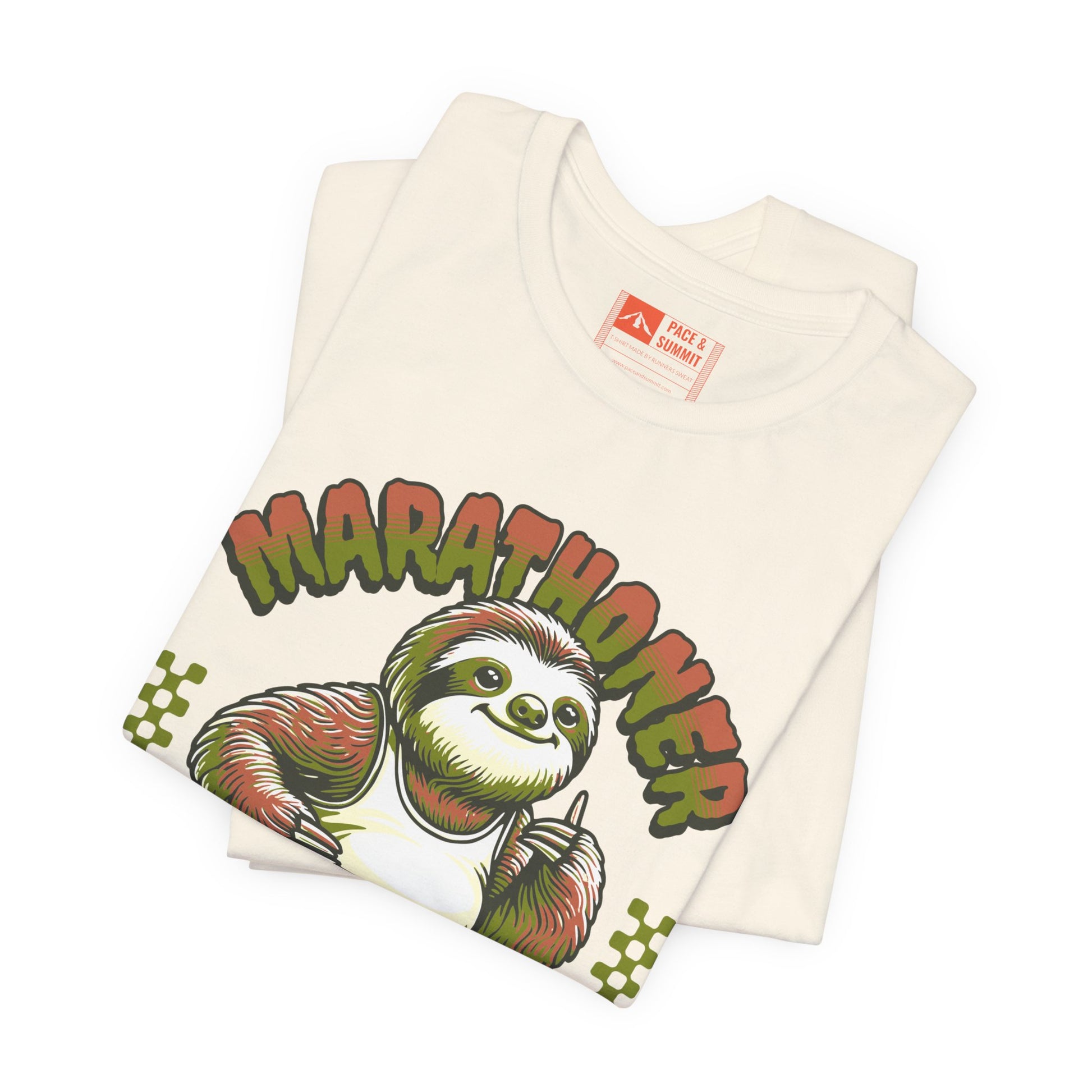 Natural | 'Marathoner Sloth' Funny Running Graphic Tee