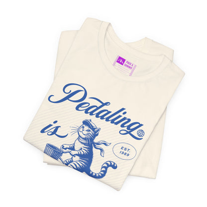 Natural | 'Pedaling Is Purr-sonal' Cat Cycling Graphic Tee
