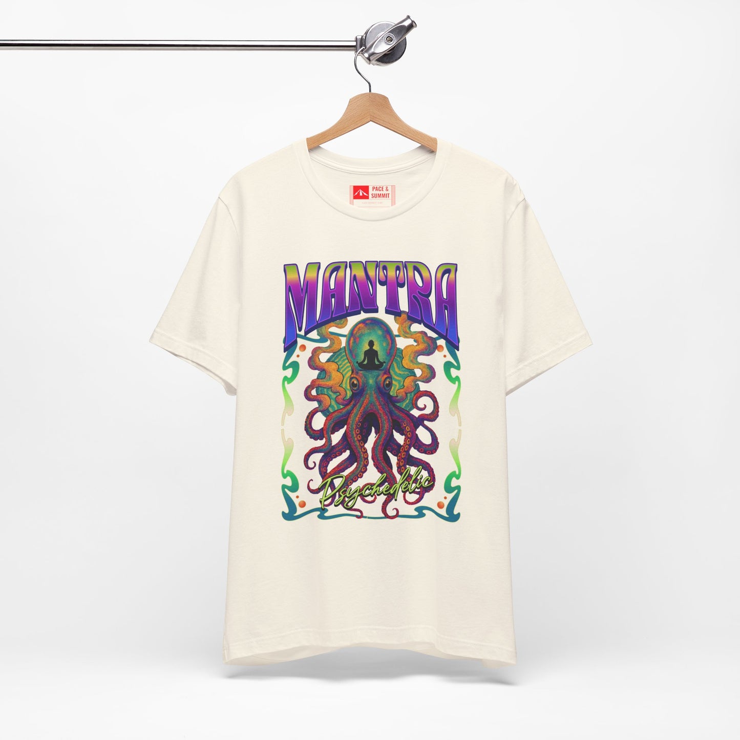 Natural | 'Mantra Octopus' Psychedelic Spiritual Graphic Tee