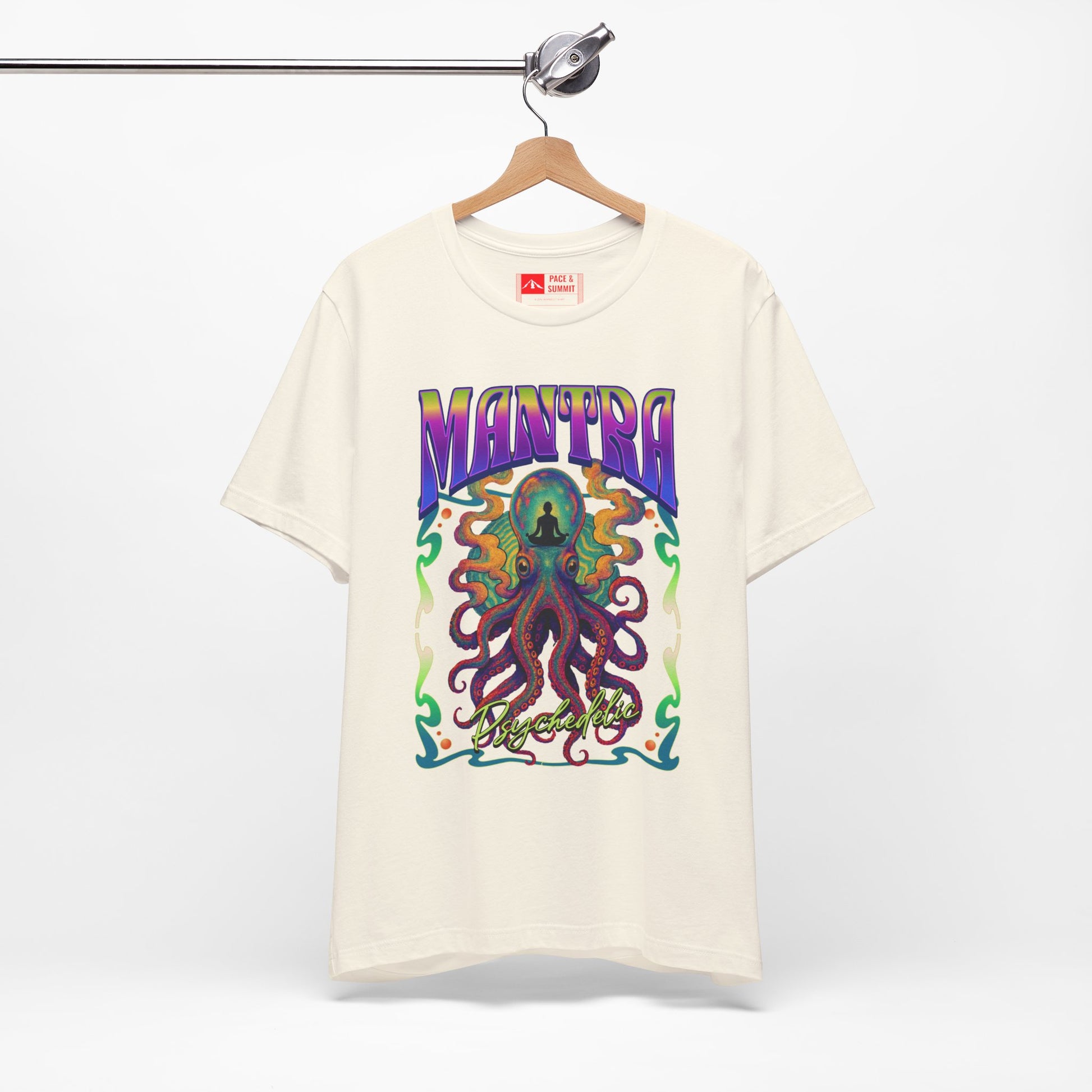 Natural | 'Mantra Octopus' Psychedelic Spiritual Graphic Tee