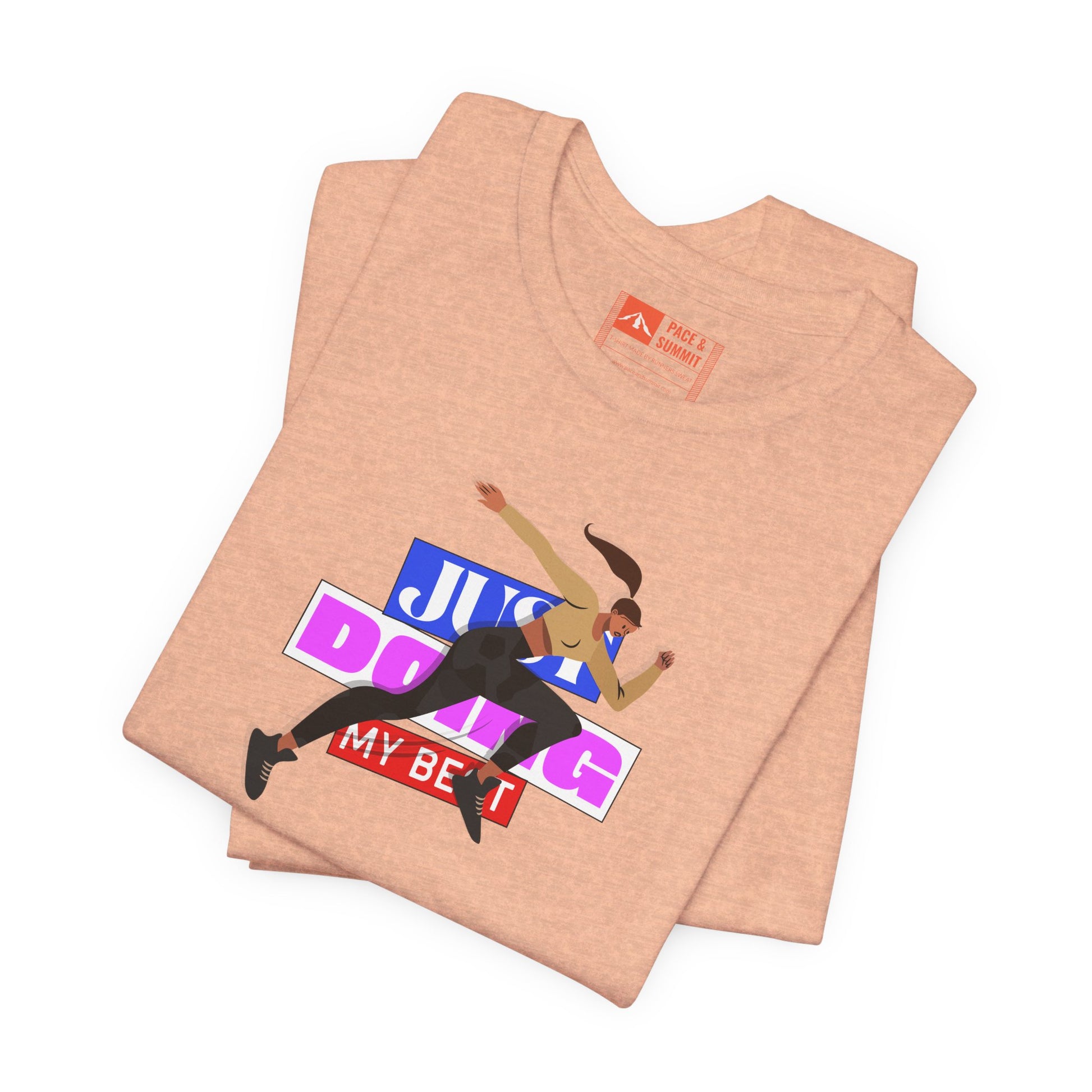 Heather Peach | 'Just Doing My Best' Runner Graphic Tee