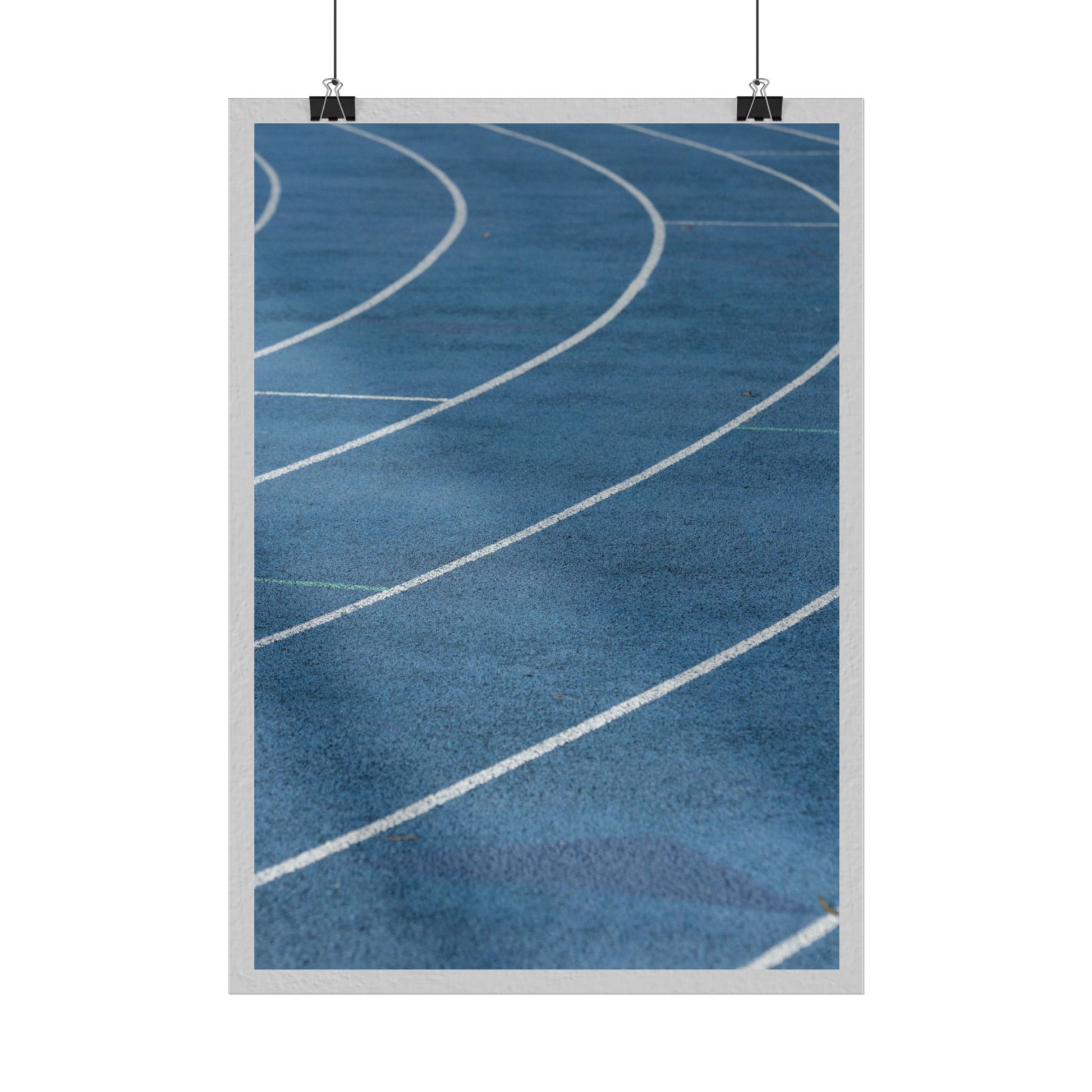 11.7" x 16.5" (A3) | Blue Track' Minimalist Athletic Sports Wall Art